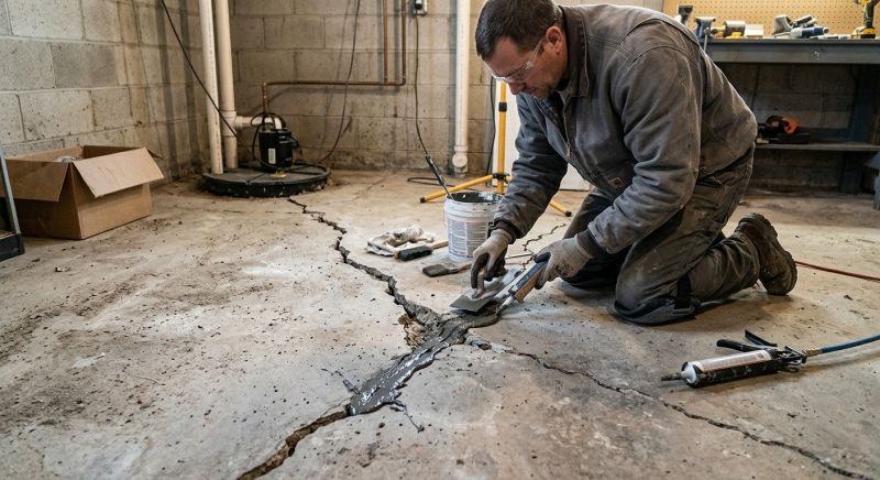 Cracked Basement Floor Repair in Park City, UT