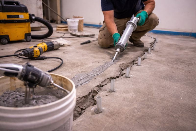 Cracked Basement Floor Repair in Park City, UT